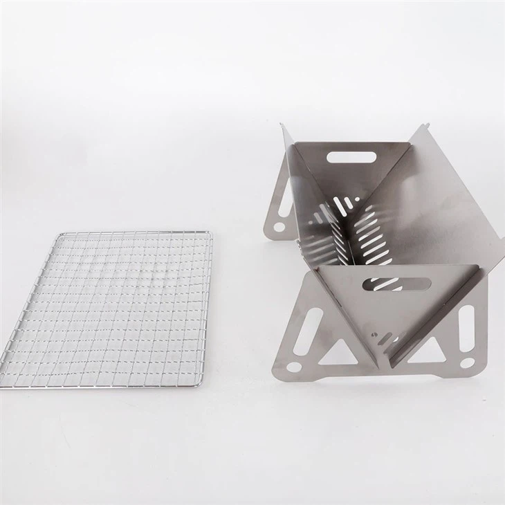 BBQ Accessories Tools Stainless Steel Mini Household Charcoal Grill Outdoor Portable BBQ Folding Oven