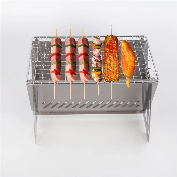 BBQ Accessories Tools Stainless Steel Mini Household Charcoal Grill Outdoor Portable BBQ Folding Oven