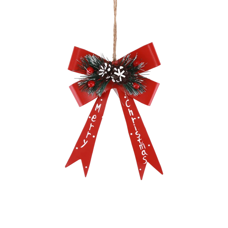 Christmas Tree DIY Iron Gift Metal Red Green Bow Pendants