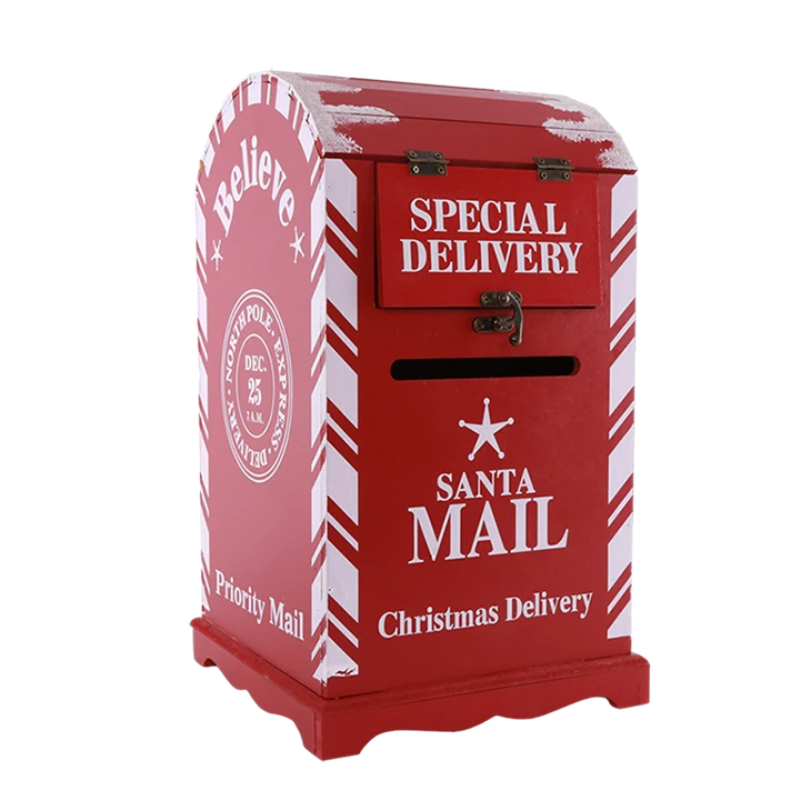 Christmas Wooden Mailbox Tabletop Decoration