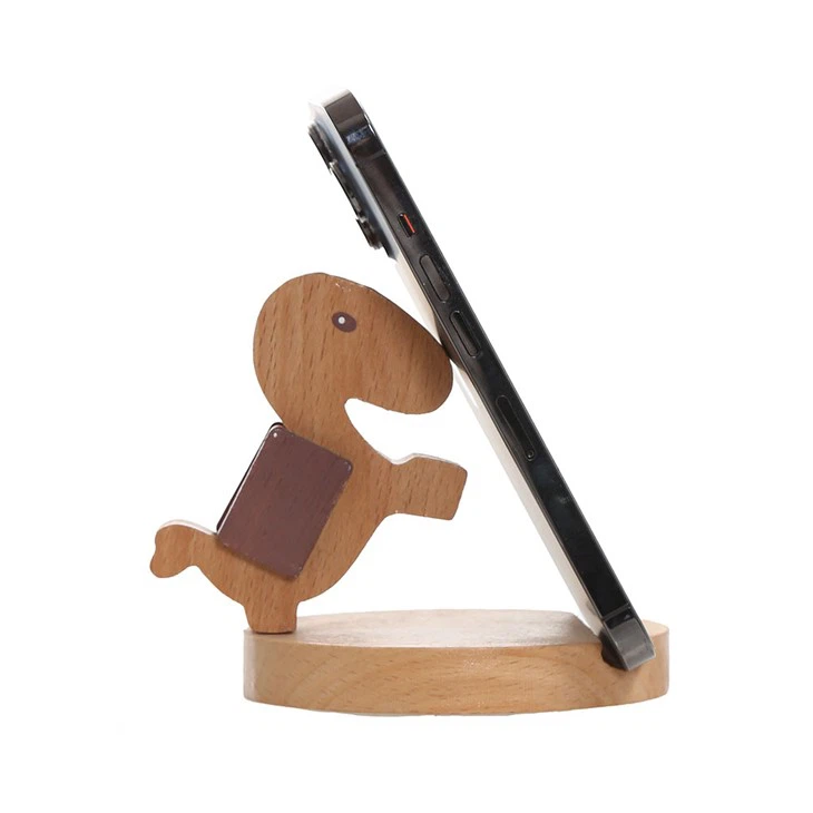 Cute Animal Shape Wooden Mobile Phone Universal Holder