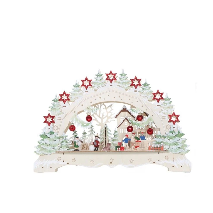 LED Christmas Wooden Village Bridge Light Decoration LED Christmas Wooden Village Bridge Light Decoration