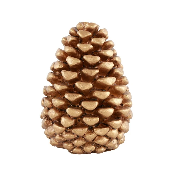 Resin Gold Pine Cone Christmas Decorations