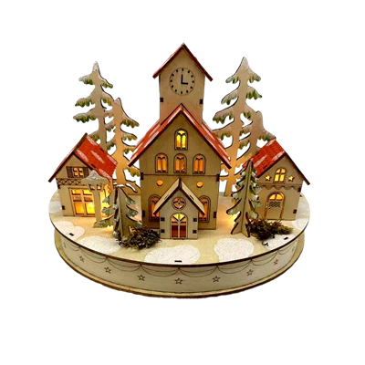 Christmas LED Home Shape Tabletop Ornaments