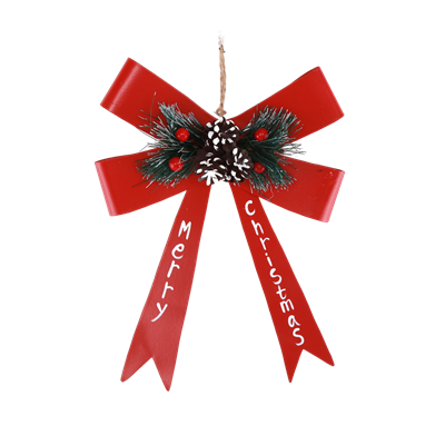 Christmas Tree DIY Iron Gift Metal Red Green Bow Pendants